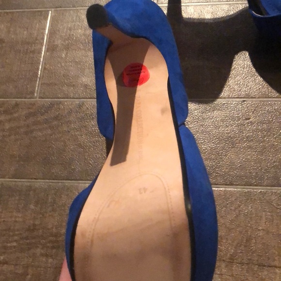 Zara cobalt blue suede sandals - Picture 2 of 5